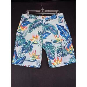 Tommy Hilfiger Men's Size 30 Tropical Floral Birds of Paradise Print Chino Short